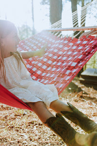 The August Quilted Hammock in Cherry Tart
