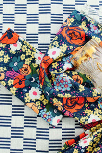 Cotton Linen Napkins in Picnic Floral, Set of 4